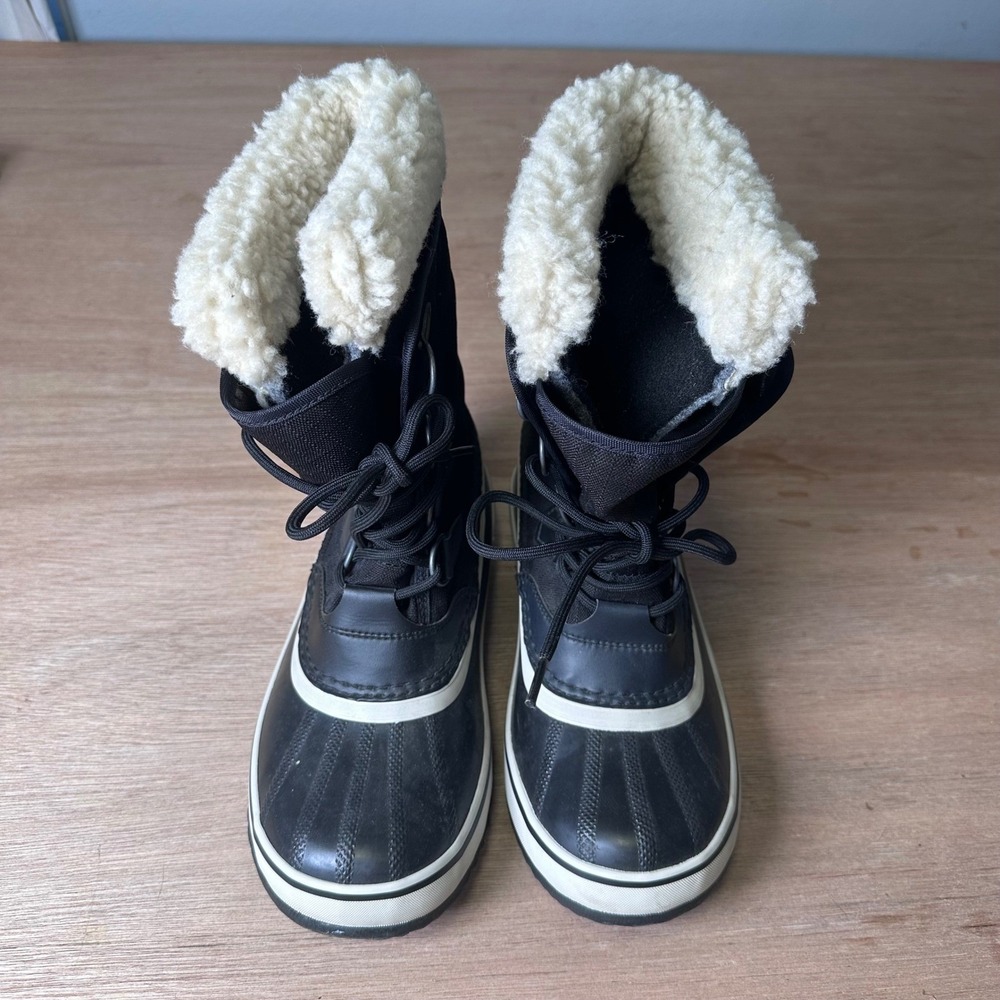Sorel Winter Carnival Black White Waterproof Snow Boots NL3483-011 Womens 8 - Picture 6 of 10